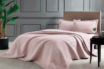 Стьобане покривало TAC Glory Pudra 250&times;260см + дві наволочки 50&times;70см 71304200 фото