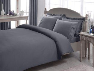 Двоспальний King Size комплект TAC Premium Basic Antracit Сатин-Stripe 60284232 фото