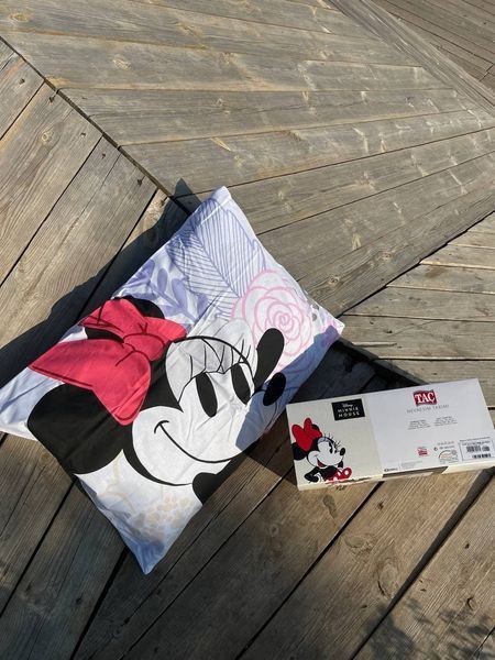 Двоспальний Євро комплект TAC Disney Minnie Mouse Watercolor Ранфорс / простирадло на резинці 60209438 фото